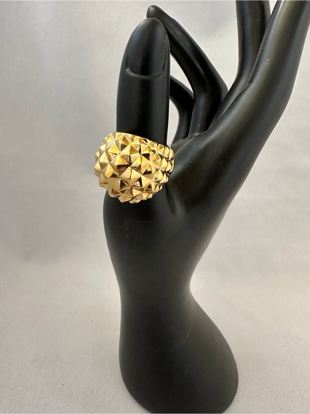 Kenneth Jay Lane Gold Pyramid Dome Ring